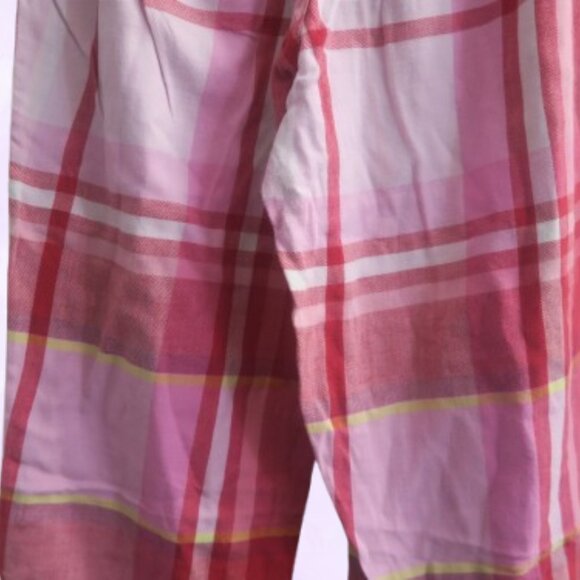 PINK Victoria's Secret distressed ripped plaid pj pajamas pants in pink and red - Picture 5 of 12